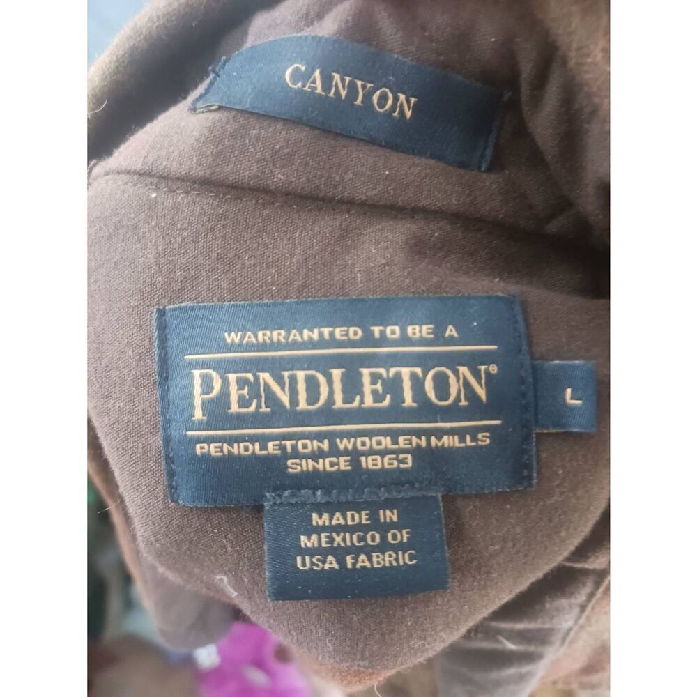 Pendleton Wool Plaid Button Down Large Canyon - image 3